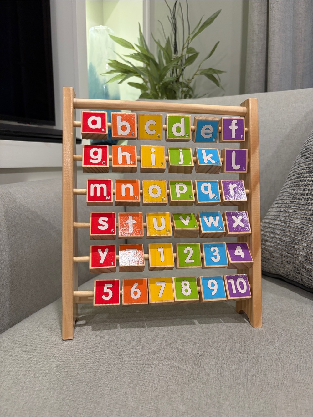 Wooden Alphabet & Number Abacus, Counting, Letters, Words, Numbers